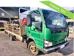 2006 Isuzu NPR400 4x2 Flat Tray Truck with Maxilift ML270 Crane and Tailgate Loader Non Mobile *** Located in Hobart***