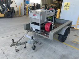 Ramjet 5000FI Pressure Washer & Mustang Hose Reels on Trailer